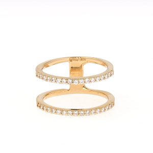 0.34 CTW   Round Near-Colorless Moissanite Fashion Ring in 14K Yellow Gold