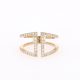 0.54 CTW   Round Near-Colorless Moissanite Fashion Ring in 14K Yellow Gold