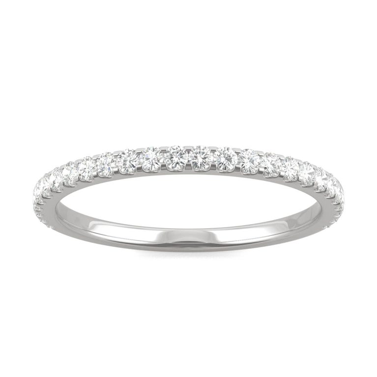 0.39 CTW   Round Moissanite Band in 14K White Gold