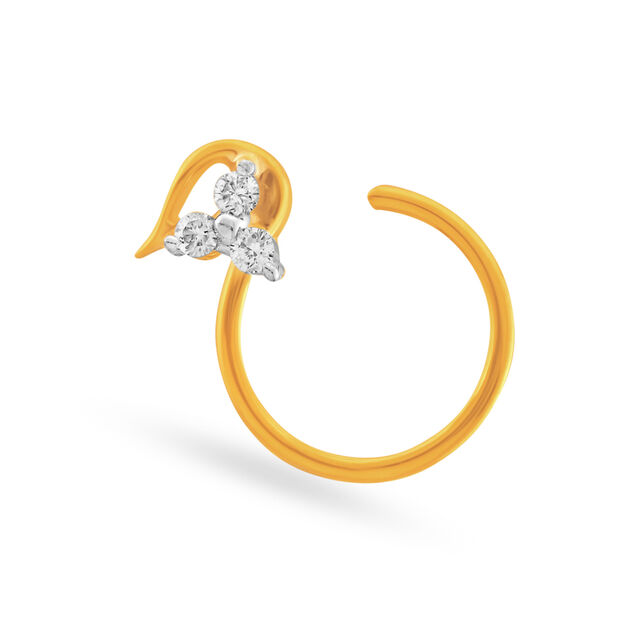 Elegant Gold and Diamond Nose Pin