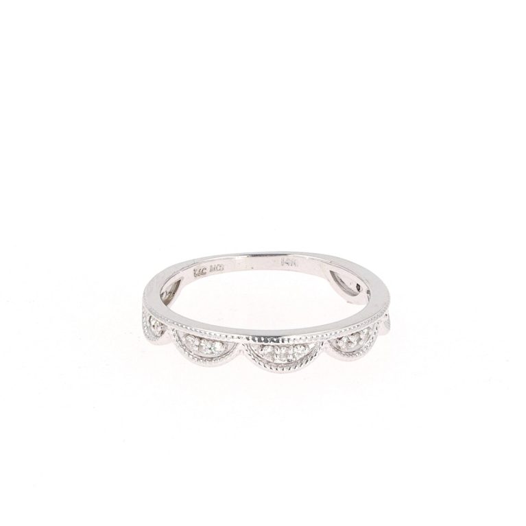 0.13 CTW   Round Near-Colorless Moissanite Stackable Band in 14K Gold
