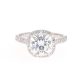 3.66 CTW   Cushion Near-Colorless Moissanite Halo with Accents Engagement Ring in Sterling Silver