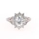 1.98 CTW   Oval Near-Colorless Moissanite Halo Engagement Ring in Sterling Silver