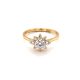 0.74 CTW   Round Near-Colorless Moissanite Statement Ring in 14K Yellow Gold