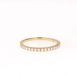 0.34 CTW   Round Near-Colorless Moissanite Pave Band in 14K Yellow Gold