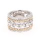 0.38 CTW   Round Near-Colorless Moissanite Fashion Band in 14K Two-Tone Gold