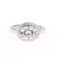 3.33 CTW   Oval Near-Colorless Moissanite East-West Halo Engagement Ring in 14K White Gold
