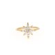 0.22 CTW   Round Near-Colorless Moissanite Starburst Ring in 14K Yellow Gold