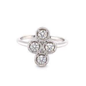 0.52 CTW   Round  Moissanite Stackable Band in Sterling Silver