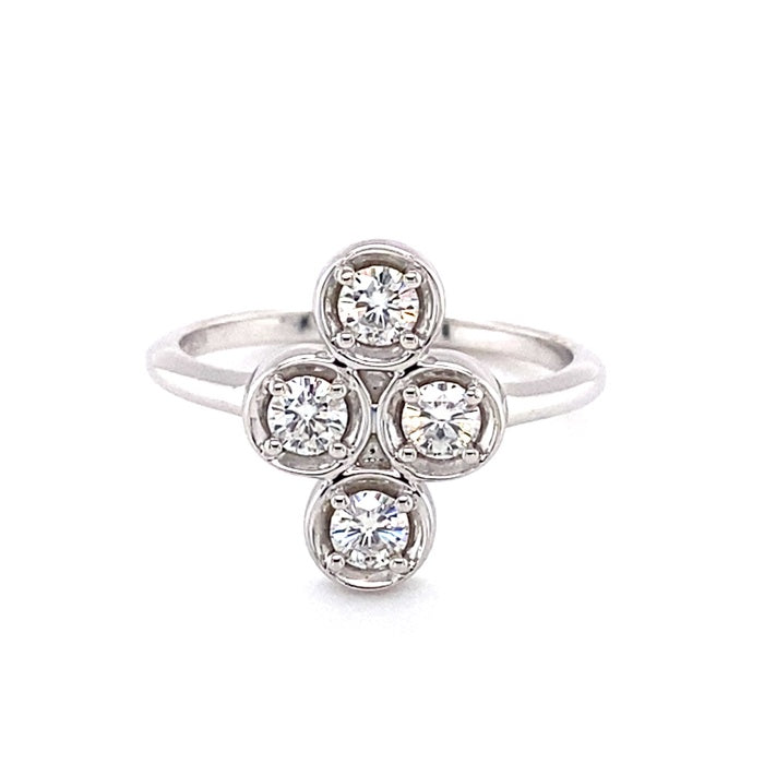 0.52 CTW   Round  Moissanite Stackable Band in Sterling Silver