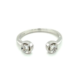 0.26 CTW   Round  Moissanite Bypass Statement Ring in Sterling Silver