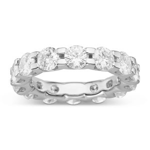 4.62 CTW   Round Moissanite Eternity Band in 14K White Gold