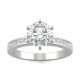1.70 CTW   Round Moissanite Engagement Ring in 14K White Gold
