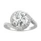 2.24 CTW   Round Moissanite Engagement Ring in 14K White Gold