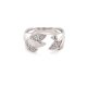 0.20 CTW   Round Near-Colorless Moissanite Floral Band in Sterling Silver