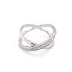 0.29 CTW   Round Near-Colorless Moissanite Crossover Band in Sterling Silver