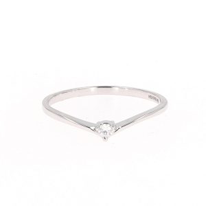 Petite Round Near-Colorless Moissanite Stackable Band in 14K Gold