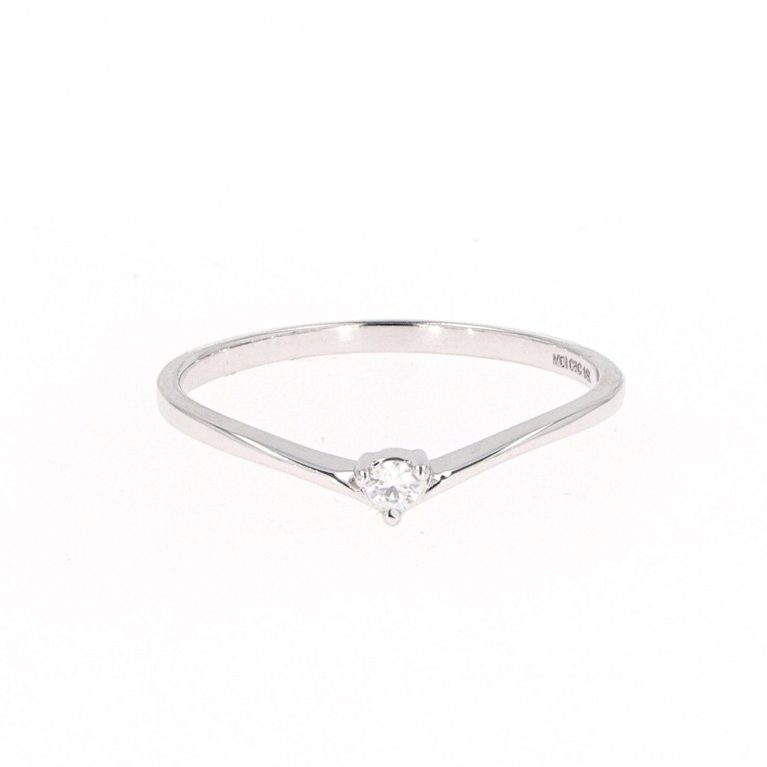 Petite Round Near-Colorless Moissanite Stackable Band in 14K Gold