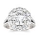 4.22 CTW   Round Moissanite Halo Ring in 14K White Gold
