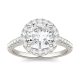 2.35 CTW   Round Moissanite Halo Ring in 14K White Gold