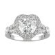 1.79 CTW   Heart Moissanite Engagement Ring in 14K White Gold