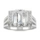 4.50 CTW   Emerald Moissanite Fashion Ring in 14K White Gold