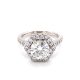 2.06 CTW   Round Near-Colorless Moissanite Halo Engagement Ring in 14K White Gold