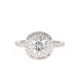 1.77 CTW   Cushion Near-Colorless Moissanite Halo Ring in 14K White Gold