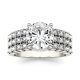 2.92 CTW   Round Moissanite Engagement Ring in 14K White Gold