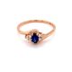 0.37 CTW   Blue Oval Lab Created Sapphire & Moissanite Statement Ring in 14K Rose Gold