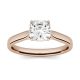 1.10 CTW   Cushion Moissanite Engagement Ring in 14K Rose Gold