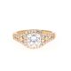 2.20 CTW   Cushion Near-Colorless Moissanite Accented Halo Engagement Ring in 14K Yellow Gold