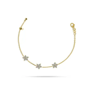 Delicate Bloom Round Diamond Bracelet