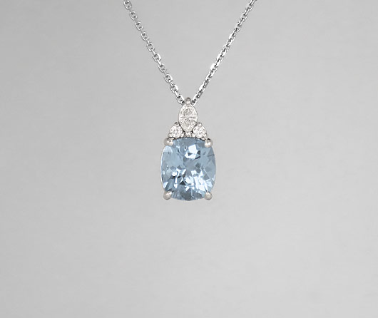 Aquamarine & Diamond Necklace