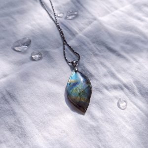 Natural Black Moon Stone Silver (Quality 925) Pendant Only